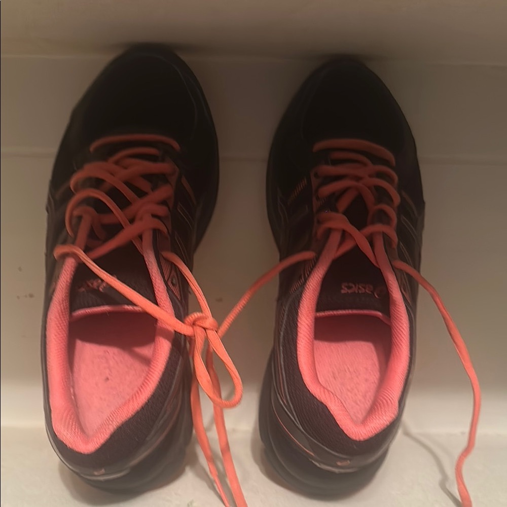 ASICS Black and Pink Running Shoes